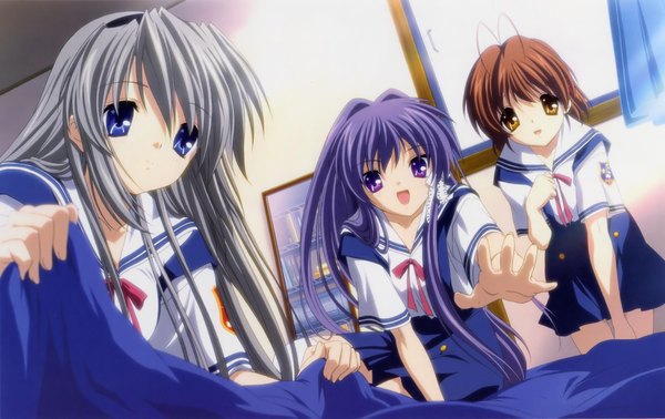 Anime picture 4131x2606 with clannad key (studio) furukawa nagisa fujibayashi kyou sakagami tomoyo highres