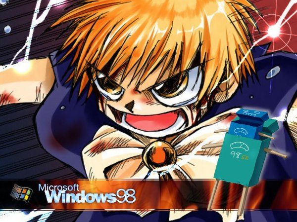 Anime picture 1024x768 with os-tan windows (operating system) 98-tan (hacchan) tagme konjiki no gash bell