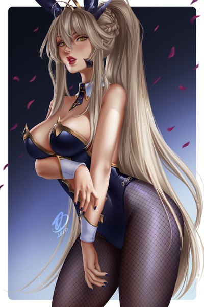 Anime picture 3333x5000 with fate (series) fate/grand order artoria pendragon (all) artoria pendragon (lancer alter) artoria pendragon (swimsuit ruler) (fate) olchas single long hair tall image looking at viewer blush fringe highres breasts light erotic simple background blonde hair hair between eyes large breasts standing
