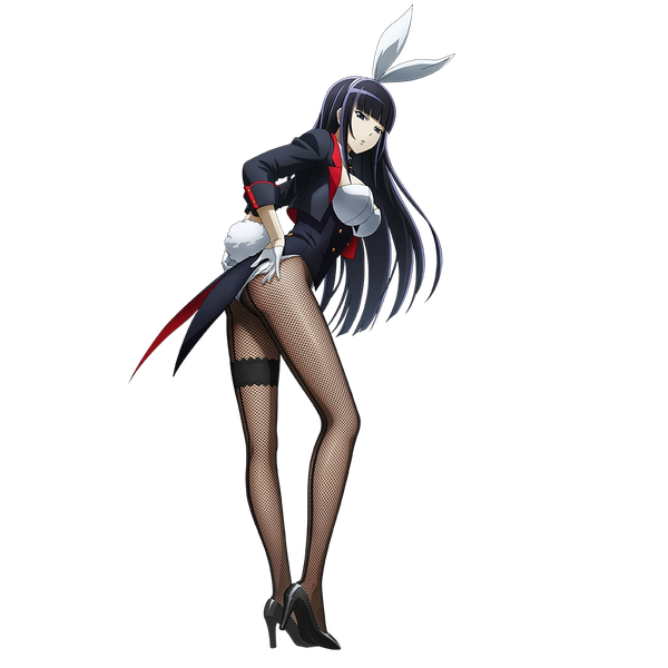 Anime picture 1024x1024 with overlord (maruyama) madhouse narberal gamma single long hair looking at viewer fringe breasts light erotic black hair large breasts standing animal ears full body tail blunt bangs animal tail black eyes official art high heels