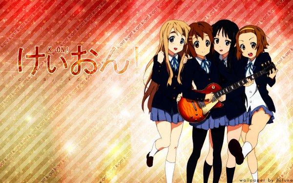 Anime picture 1280x800 with k-on! kyoto animation akiyama mio hirasawa yui kotobuki tsumugi tainaka ritsu wide image