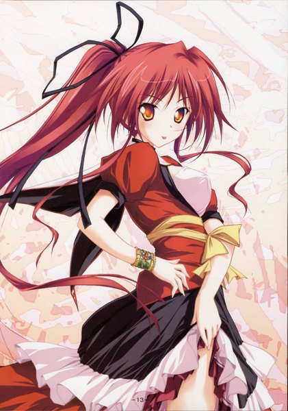 Anime picture 4257x6071 with magus tale whirlpool (studio) seera finis victoria long hair tall image highres breasts light erotic red hair orange eyes girl skirt ribbon (ribbons)