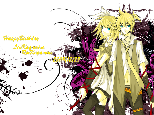 Anime picture 1024x768 with vocaloid kagamine rin kagamine len girl tagme