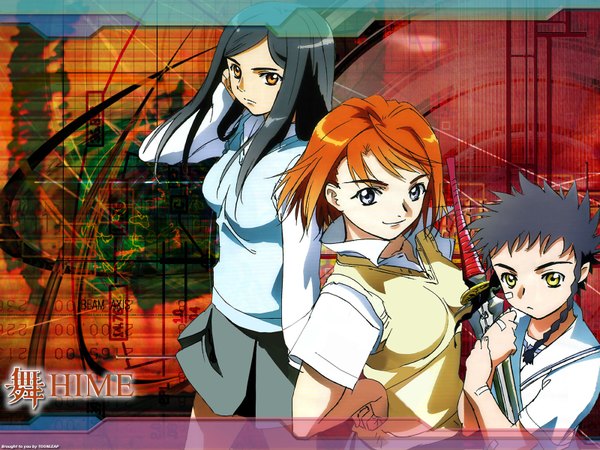 Anime picture 1600x1200 with mai hime sunrise (studio) kuga natsuki tokiha mai minagi mikoto