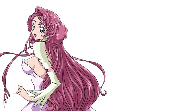 Anime picture 2560x1600 with code geass sunrise (studio) euphemia li britannia highres light erotic wide image white background tagme