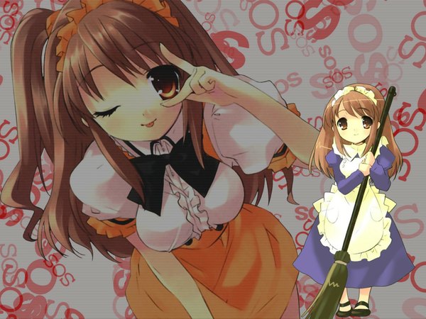 Anime picture 1600x1200 with suzumiya haruhi no yuutsu kyoto animation asahina mikuru girl tagme