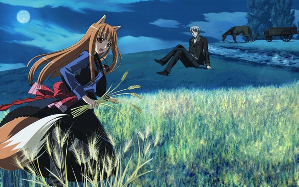 Anime picture 1600x1000 with spice and wolf horo craft lawrence wide image