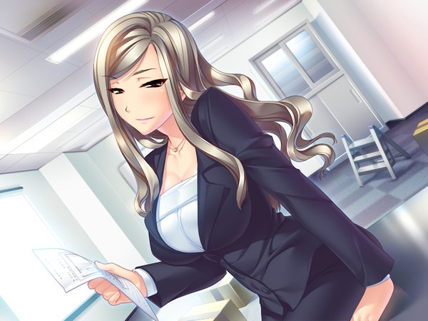 Anime picture 1200x900 with motto nee, chanto shiyou yo! afterstory asuhara misa brown hair yellow eyes game cg girl
