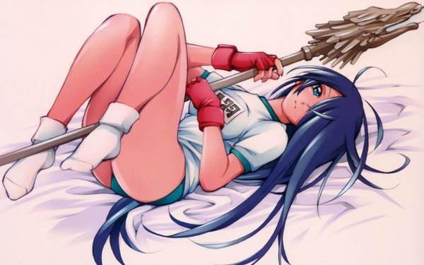 Anime picture 1440x900 with ikkitousen kanu unchou light erotic wide image weapon naginata