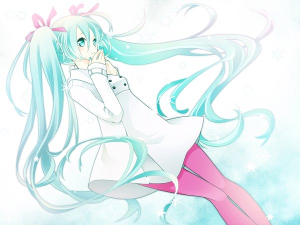 Anime picture 1300x975 with vocaloid hatsune miku shiro mayu white background girl