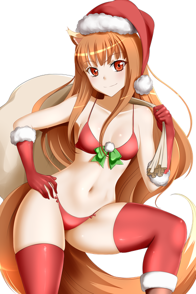 Anime-Bild 5000x7500 mit spice and wolf horo kimmy77 single long hair tall image looking at viewer blush fringe highres breasts light erotic smile brown hair large breasts standing holding animal ears absurdres tail