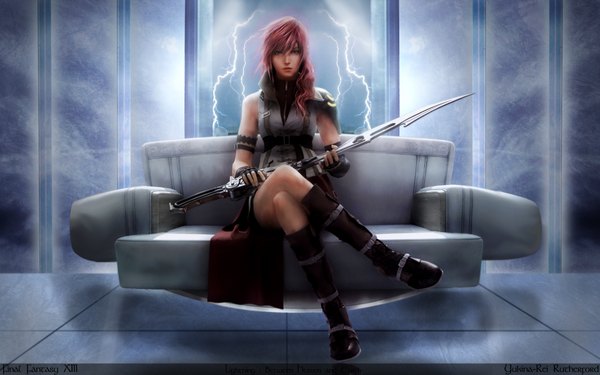 Anime picture 1920x1200 with final fantasy final fantasy xiii square enix lightning farron highres wide image realistic