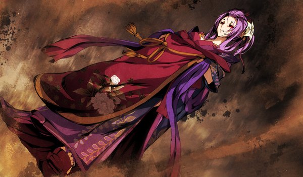 イラスト 2048x1200 と kajiri kamui kagura g yuusuke 長髪 highres 赤い目 wide image game cg purple hair 女の子