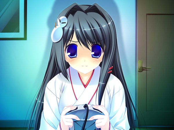 Anime picture 1200x900 with you gakuen no mirai wa kaichou shidai!? blue eyes black hair game cg playing games girl
