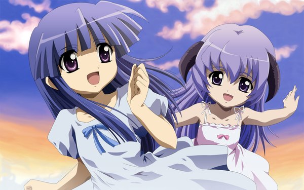 Anime picture 1920x1200 with higurashi no naku koro ni studio deen furude rika hanyuu hattori noritomo highres wide image vector third-party edit