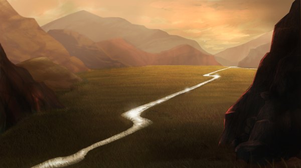 Anime picture 1800x1006 with original thedarkentity (artist) highres wide image mountain landscape river