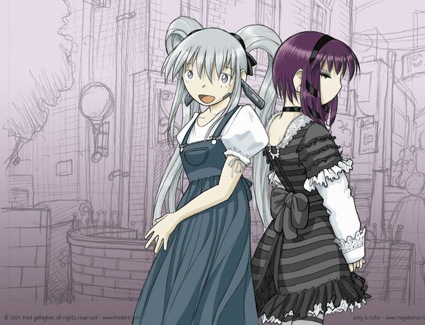 Anime picture 1024x785 with megatokyo tohya miho ping fred gallagher tagme