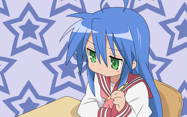 Anime picture 1920x1200 with lucky star kyoto animation izumi konata highres wide image girl star (symbol) tagme