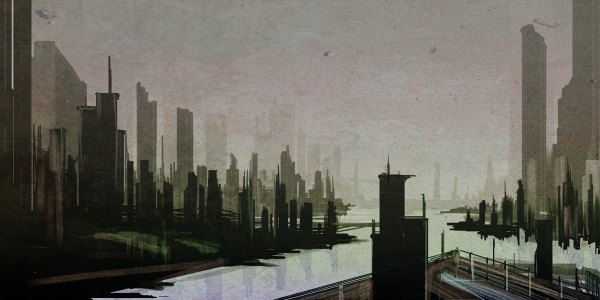 イラスト 1200x600 と オリジナル hidezu-i wide image 空 city cityscape river 建物