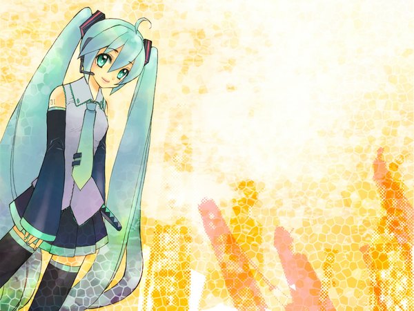 Anime picture 1024x768 with vocaloid hatsune miku girl tagme