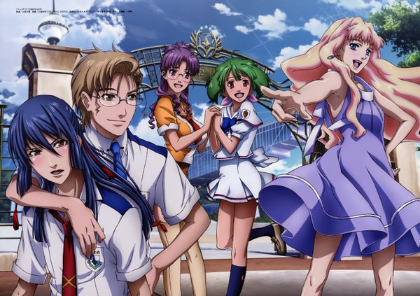 Anime picture 5775x4080 with macross macross frontier sheryl nome ranka lee saotome alto mikhail buran matsuura nanase ebata risa highres