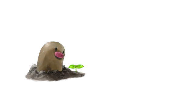 Anime picture 1920x1080 with pokemon nintendo diglett mami (pixiv id43383) highres simple background wide image white background wallpaper no people gen 1 pokemon plant (plants) pokemon (creature)