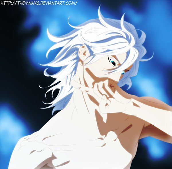 Anime picture 1000x987 with air gear toei animation takeuchi sora themnaxs single short hair blue eyes white hair coloring light muscle boy