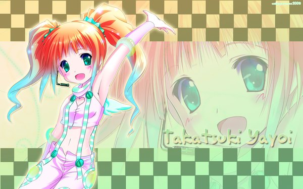 Anime picture 1280x800 with idolmaster idolmaster (classic) takatsuki yayoi hinasaki you wide image wallpaper angel cosmic & funny (idolmaster) ribbon (ribbons)