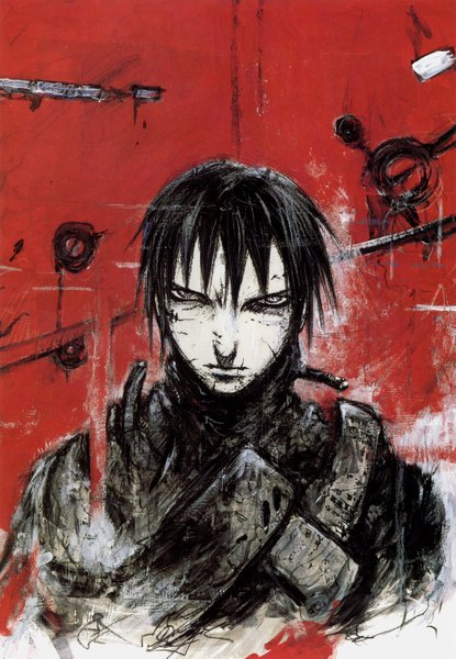 Anime picture 1122x1620 with blame! killy nihei tsutomu single tall image short hair black hair scar boy