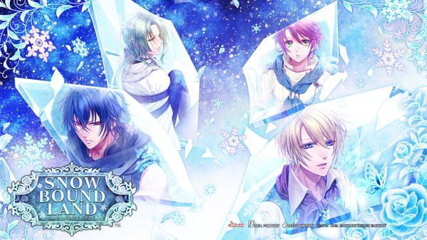 Anime picture 1920x1080 with snow bound land idea factory kai (snow bound land) orva aje craes long hair looking at viewer fringe highres short hair blue eyes blonde hair red eyes wide image purple eyes green eyes blue hair looking away red hair