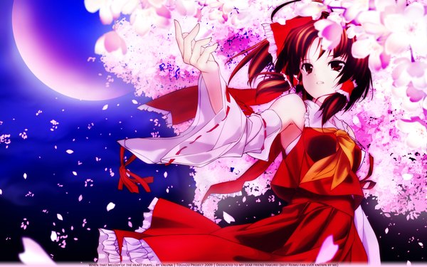 Anime picture 1920x1200 with touhou hakurei reimu highres wide image girl skirt skirt set