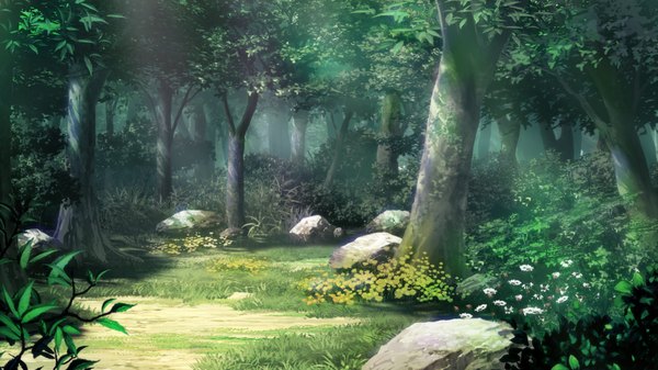 Anime picture 1280x720 with madou koukaku eushully wide image game cg no people landscape nature plant (plants) tree (trees) grass forest