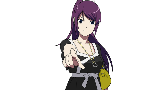 Anime picture 2560x1600 with bakemonogatari shaft (studio) monogatari (series) senjougahara hitagi highres wide image transparent background vector