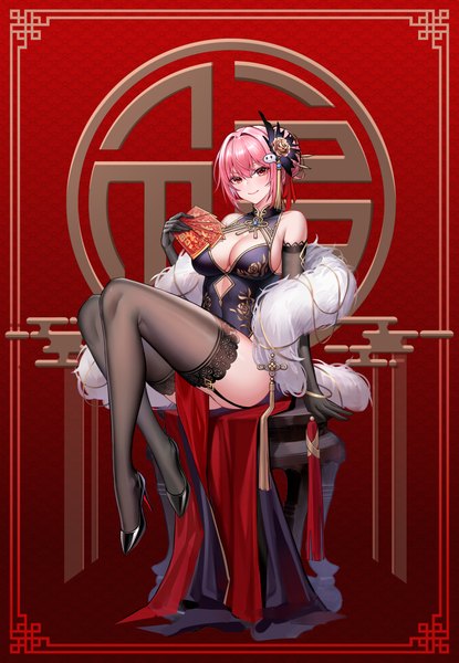 Anime picture 3071x4436 with girls frontline girls' frontline neural cloud willow (neural cloud) san ka single tall image looking at viewer blush fringe highres short hair breasts light erotic simple background smile hair between eyes red eyes large breasts sitting holding