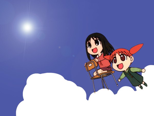 Anime picture 1600x1200 with azumanga daioh j.c. staff kasuga ayumu mihama chiyo girl