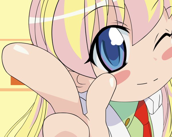 Anime picture 1280x1024 with pani poni dash! rebecca miyamoto close-up pointing tagme
