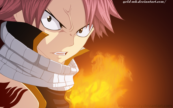 Anime picture 2292x1440 with fairy tail natsu dragneel gold-mk single highres short hair open mouth simple background pink hair grey eyes tattoo sleeveless coloring magic close-up angry boy scarf fire