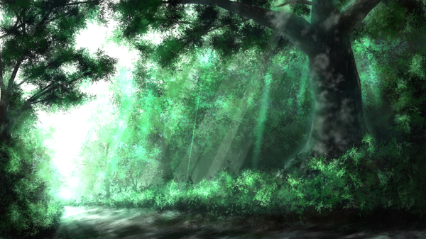 Anime picture 1920x1080 with original tsuruzen highres wide image no people landscape nature plant (plants) tree (trees) forest path