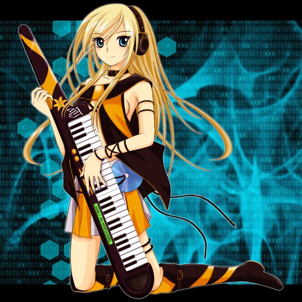 Anime picture 1200x1200 with vocaloid lily (vocaloid) blue eyes blonde hair girl