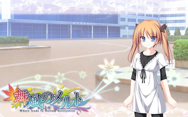 Anime picture 2560x1600 with maikaze no melt hisagihara yui tenmaso single long hair highres blue eyes blonde hair wide image twintails game cg loli girl