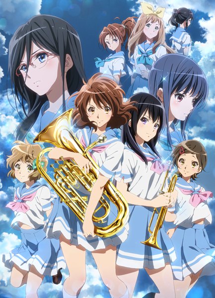 Anime picture 2244x3105 with hibike! euphonium kyoto animation kousaka reina oumae kumiko tanaka asuka nakagawa natsuki yoshikawa yuuko yoroizuka mizore katou hazuki kawashima sapphire kasaki nozomi long hair tall image looking at viewer highres short hair blue eyes black hair brown hair purple eyes