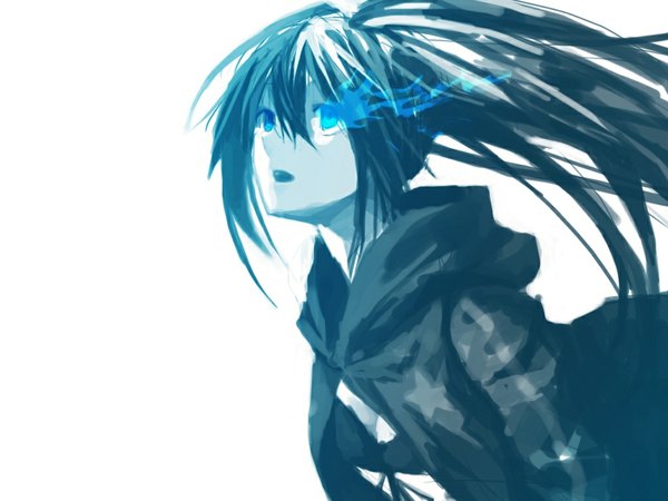 Anime picture 1024x768 with black rock shooter black rock shooter (character) white background tagme shion (pixiv)
