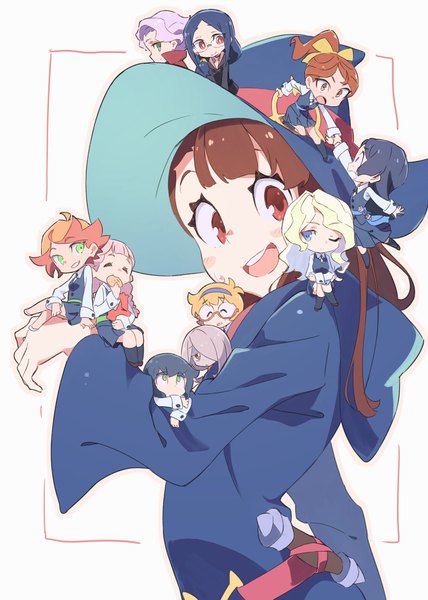 Anime picture 2976x4175 with little witch academia studio trigger kagari atsuko diana cavendish sucy manbavaran lotte jansson ursula charistes barbara parker hanna england amanda o'neill croix meridies constanze amalie von braunschbank-albrechtsberger jasminka antonenko tama (tama-s) long hair tall image blush highres short hair open mouth