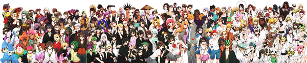 Anime picture 2500x519 with bleach bleach: sennen kessen-hen gekijouban bleach: memories of nobody studio pierrot kurosaki ichigo kuchiki rukia inoue orihime ulquiorra schiffer hitsugaya toushirou kuchiki byakuya shihouin yoruichi abarai renji matsumoto rangiku grimmjow jeagerjaques ichimaru gin nelliel tu odelschwanck soifon aizen sousuke zaraki kenpachi ishida uryuu