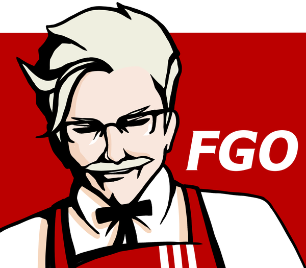 Anime picture 1000x875 with fate (series) fate/grand order kfc (company) james moriarty (fate) crokase single short hair simple background upper body white hair eyes closed monochrome parody logo parody boy glasses bowtie mustache