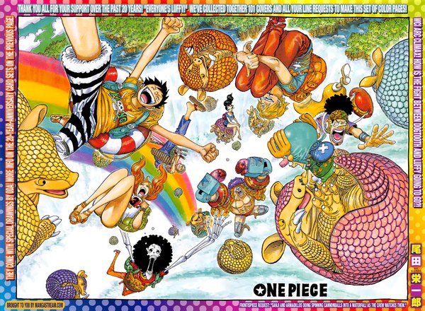 Anime picture 1770x1300 with one piece toei animation nami (one piece) monkey d. luffy nico robin roronoa zoro sanji tony tony chopper usopp franky brook (one piece) oda eiichirou long hair fringe highres short hair open mouth black hair blonde hair smile