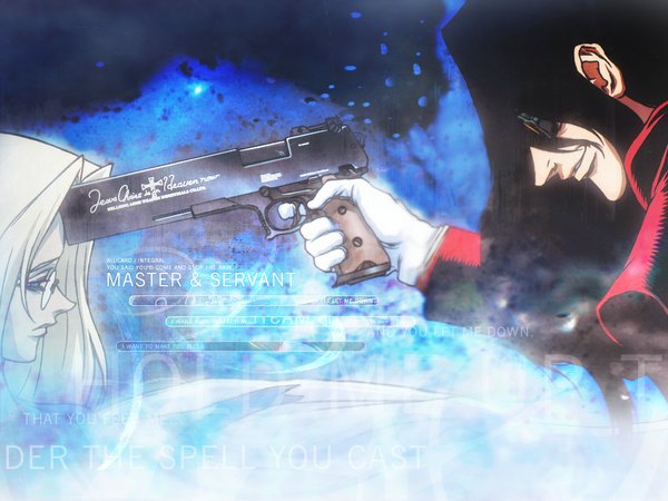 Anime picture 1024x768 with hellsing alucard (hellsing) integra wingates hellsing tagme