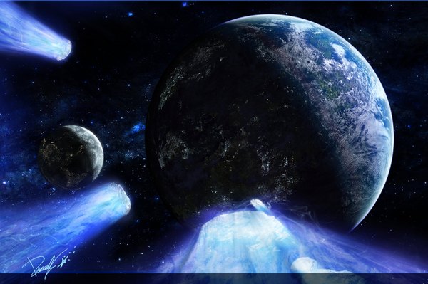 Аниме картинка 1280x853 с оригинальное изображение rmirandinha свет без людей космос звезда (звёзды) планета
