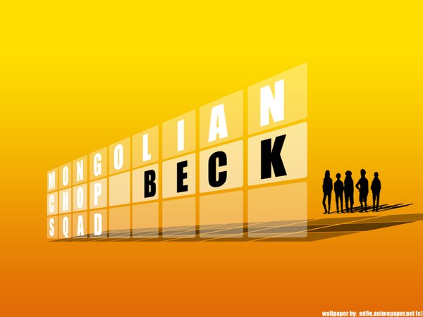 Anime picture 1600x1200 with beck madhouse tagme (character) simple background standing signed full body multiple boys shadow wallpaper copyright name text english yellow background silhouette mongolian chop squad boy 5 boys