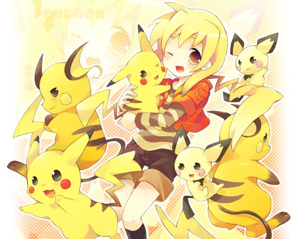 Anime picture 1280x1024 with pokemon nintendo pikachu raichu pichu gen 1 pokemon gen 2 pokemon pokemon (creature)